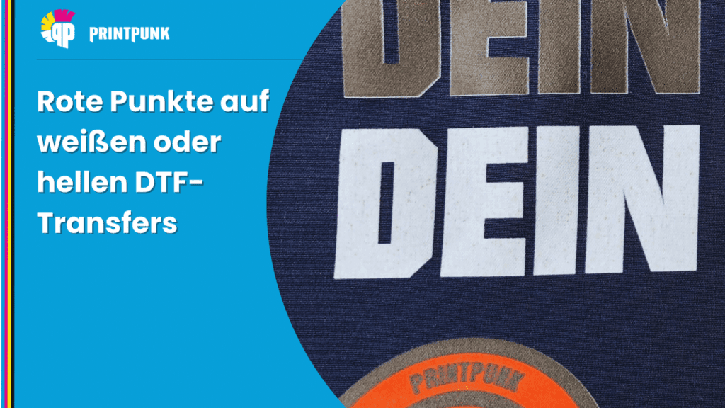 Rote Punkte auf weißen oder hellen DTF-Transfers